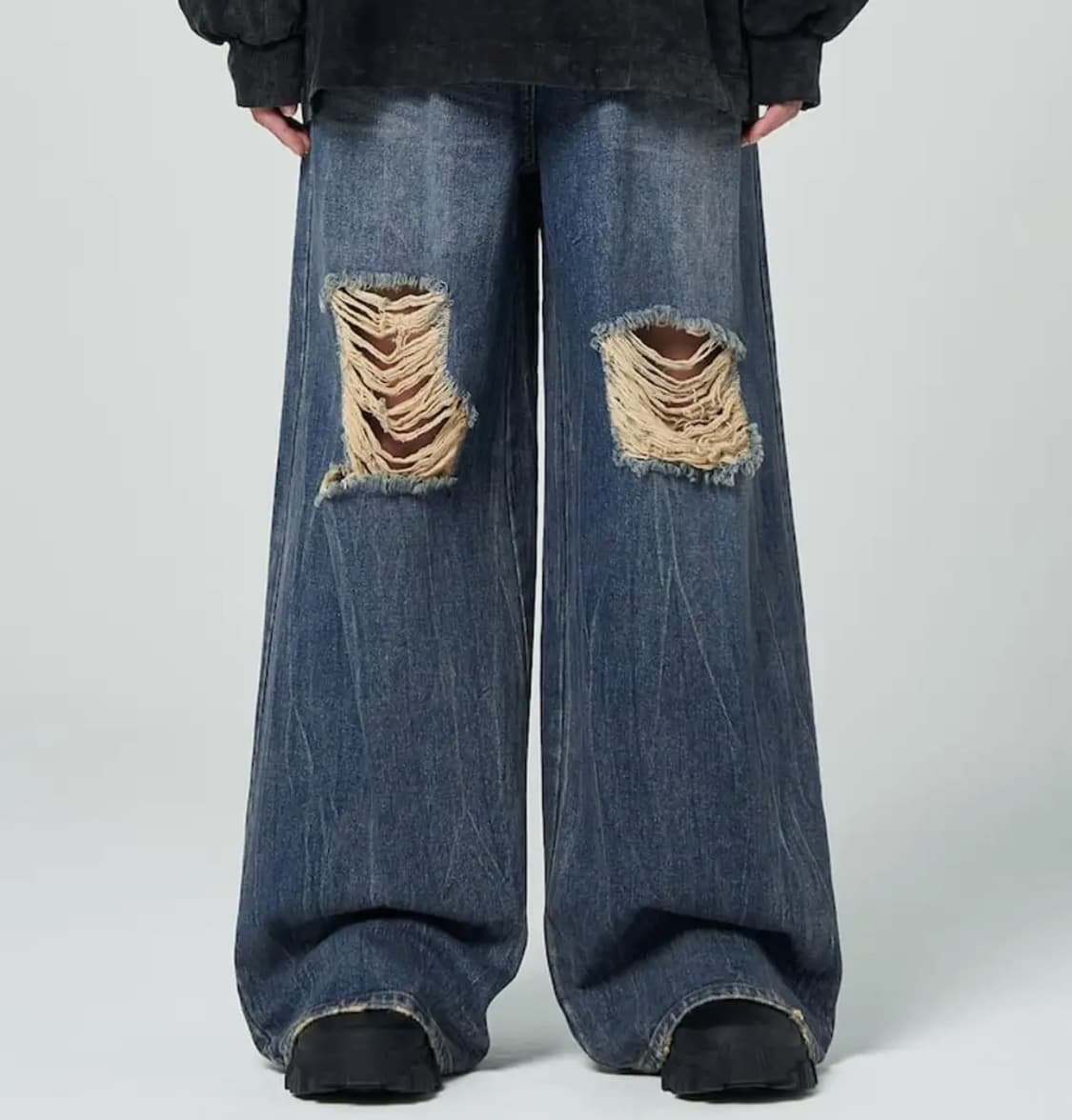 준지 디스트로이드 와이드 데님 상품이미지1