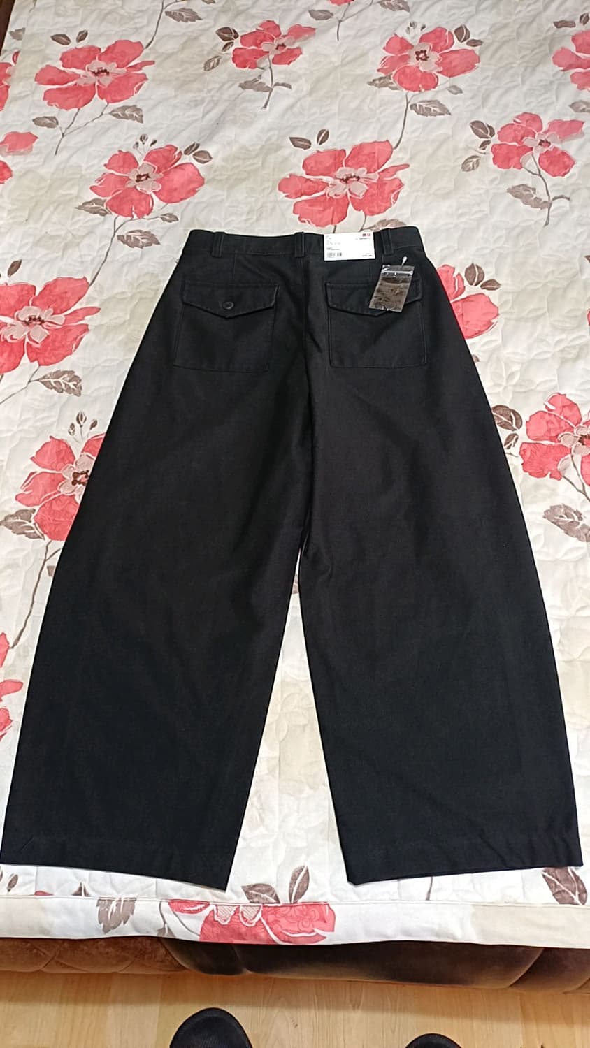 유니클로 미사용 와이드블랙팬츠 29인치 기장95 상품이미지6