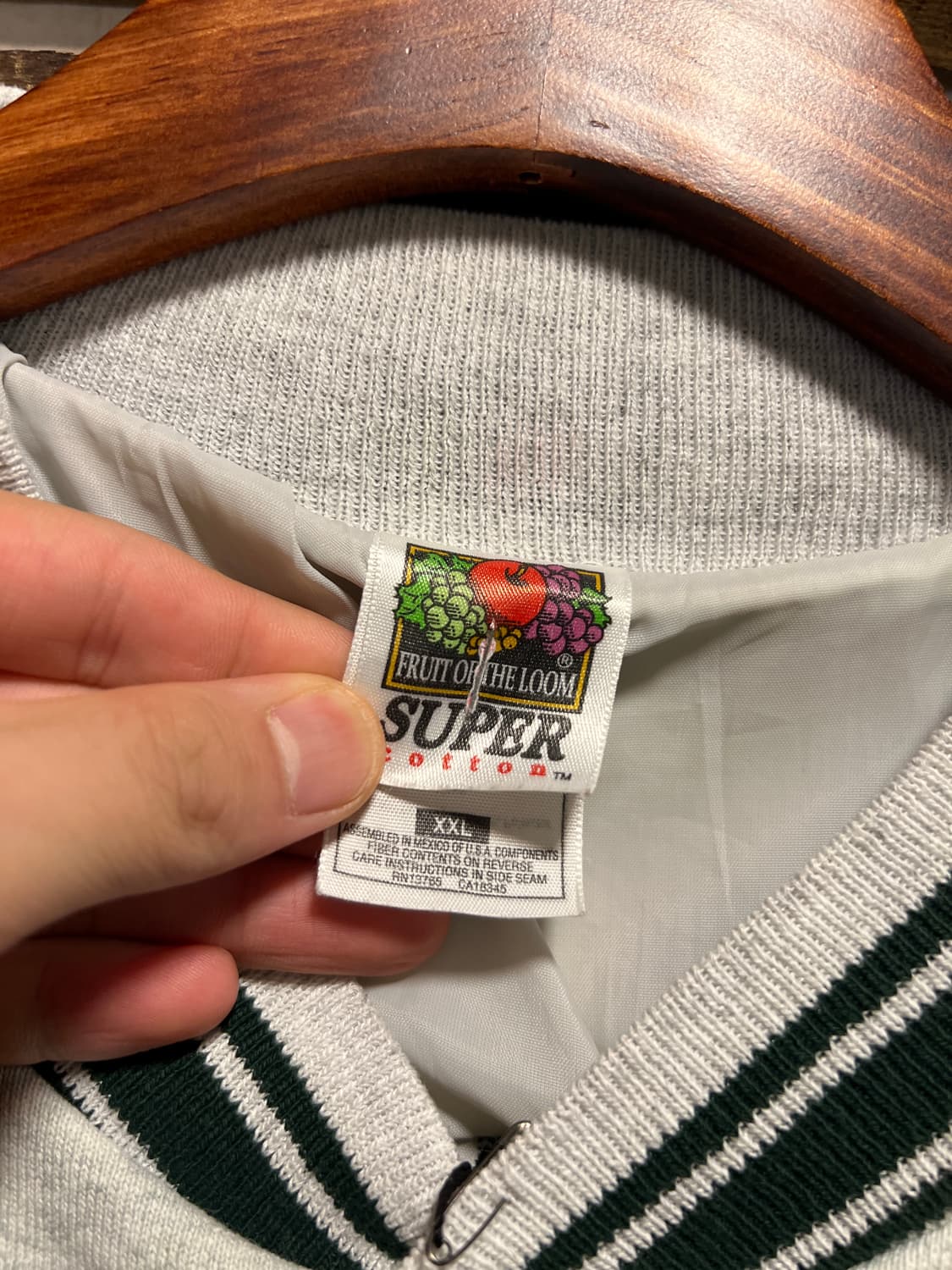 [2XL]프룻오브더룸 G-PACKERS 코튼 바시티 자켓 상품이미지3