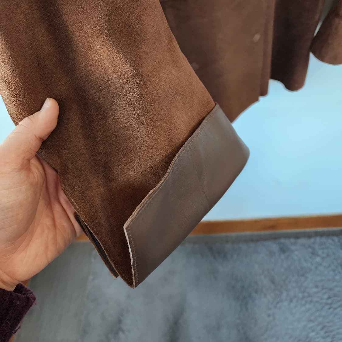 SIHWA 브라운 양가죽 더블 버튼 자켓 상품이미지5