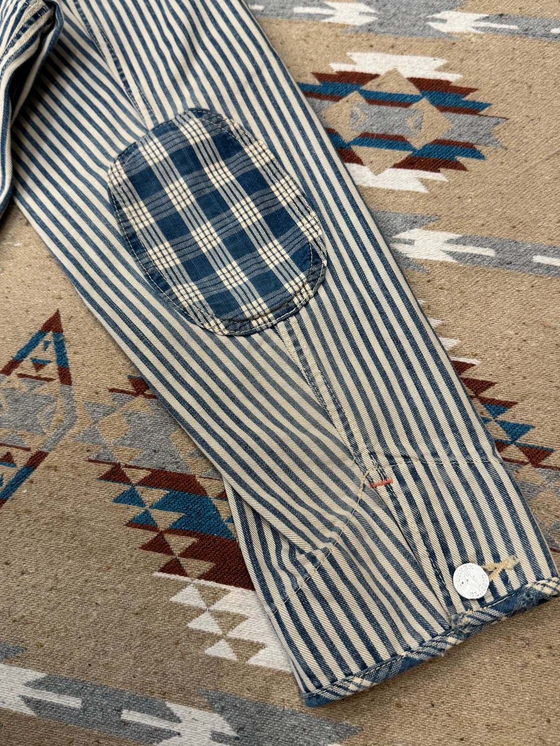 [L] 포터클래식 패치워크 스트라이프 블루종 데님 자켓  상품이미지6