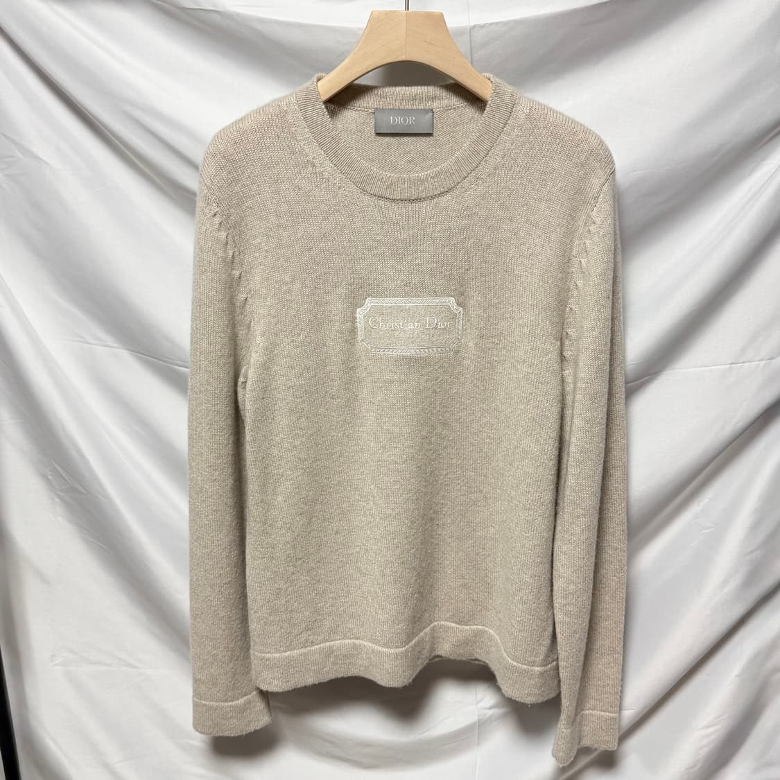 [S+급/M] 디올 크리스찬 꾸뛰르 캐시미어 니트 베이지 상품이미지1