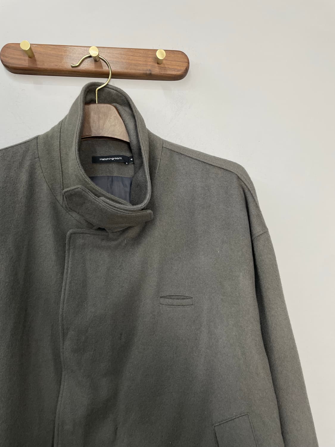 해칭룸 울 애쉬브라운 하프코트 H2122 상품이미지3