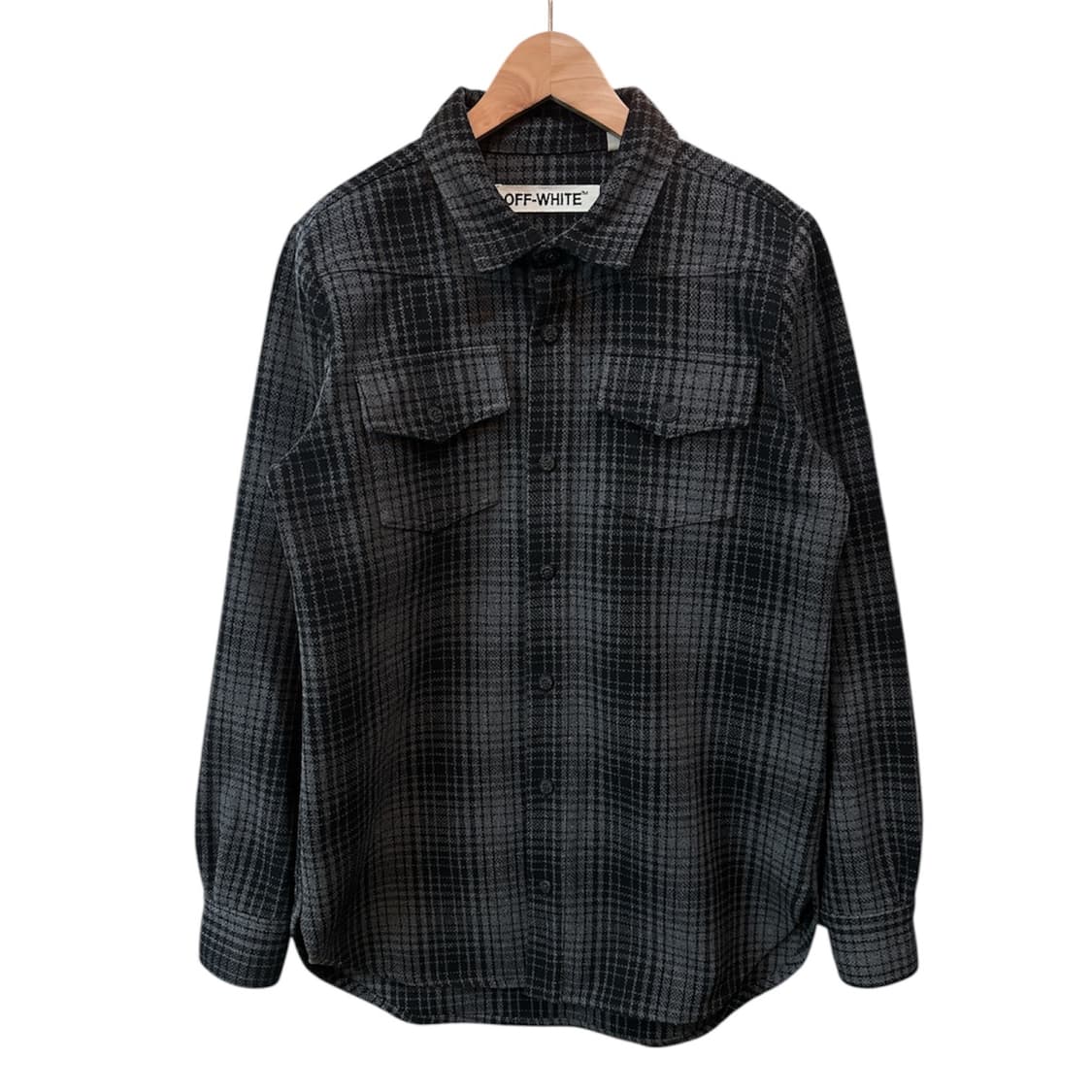 오프화이트 플란넬 체크 셔츠  상품이미지2