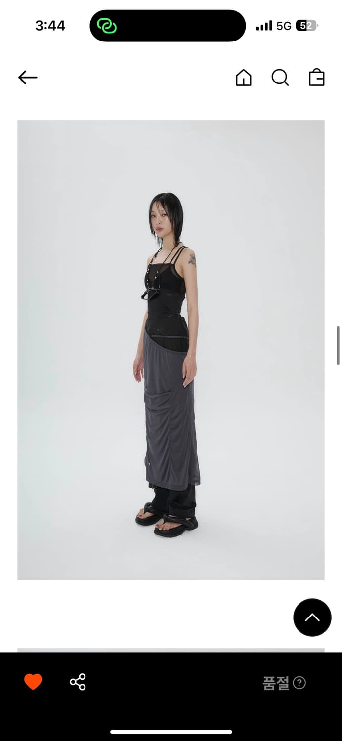 오호스 Layered Mesh Strap Skirt / Black 상품이미지2