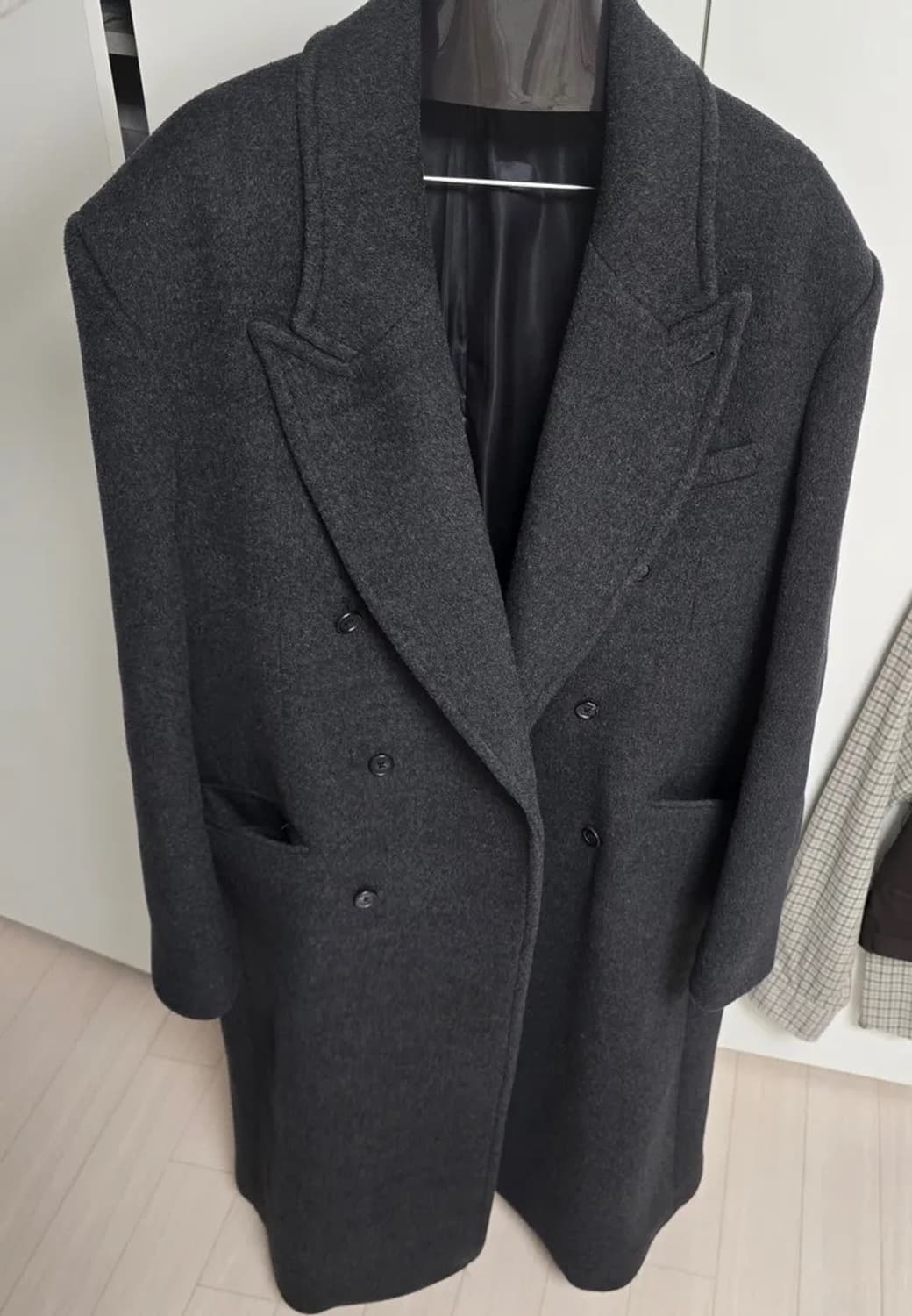 24fw 브라운야드 더블브레스티드 코트 차콜 2 상품이미지2