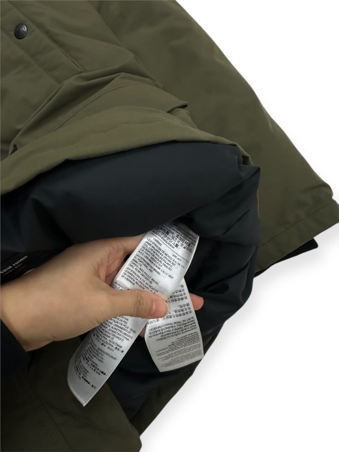 리바이스 덕다운 카라코람 야상패딩 카키 (L~XL) 상품이미지8