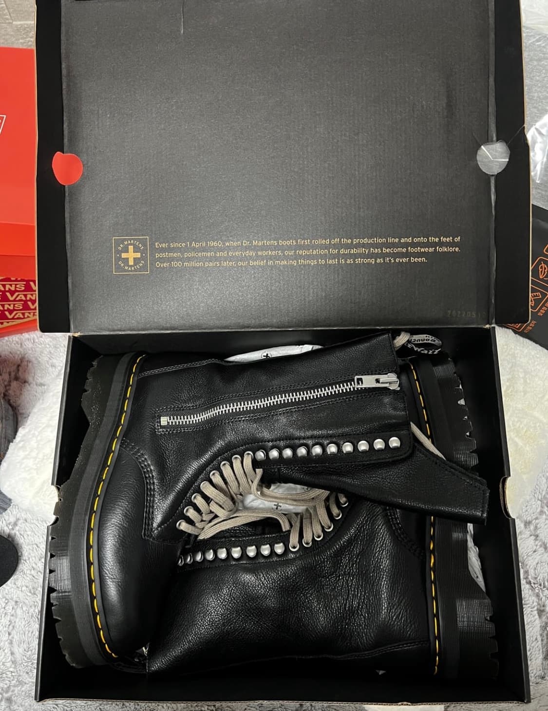 릭오웬스 닥터마틴 1918 RO 레더 레이스업 부츠 US 9 사이즈 상품이미지1