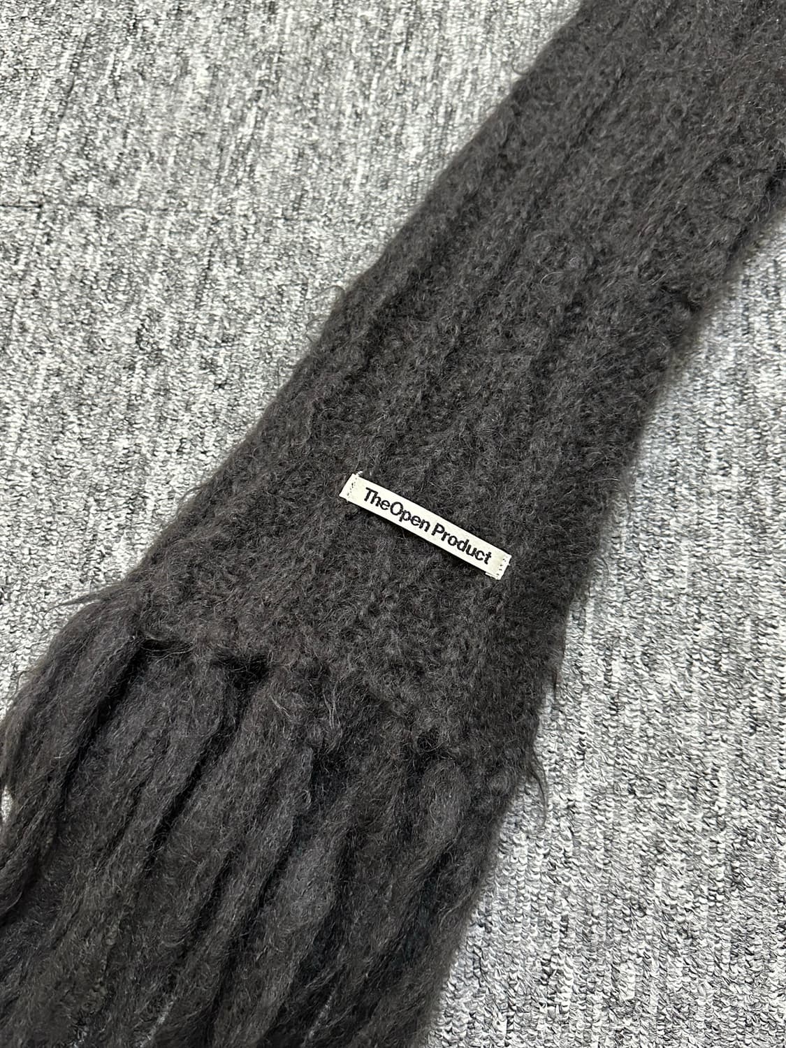 Open yy 오픈와이와이 MOHAIR 모헤어 목도리 스카프 차콜 상품이미지3