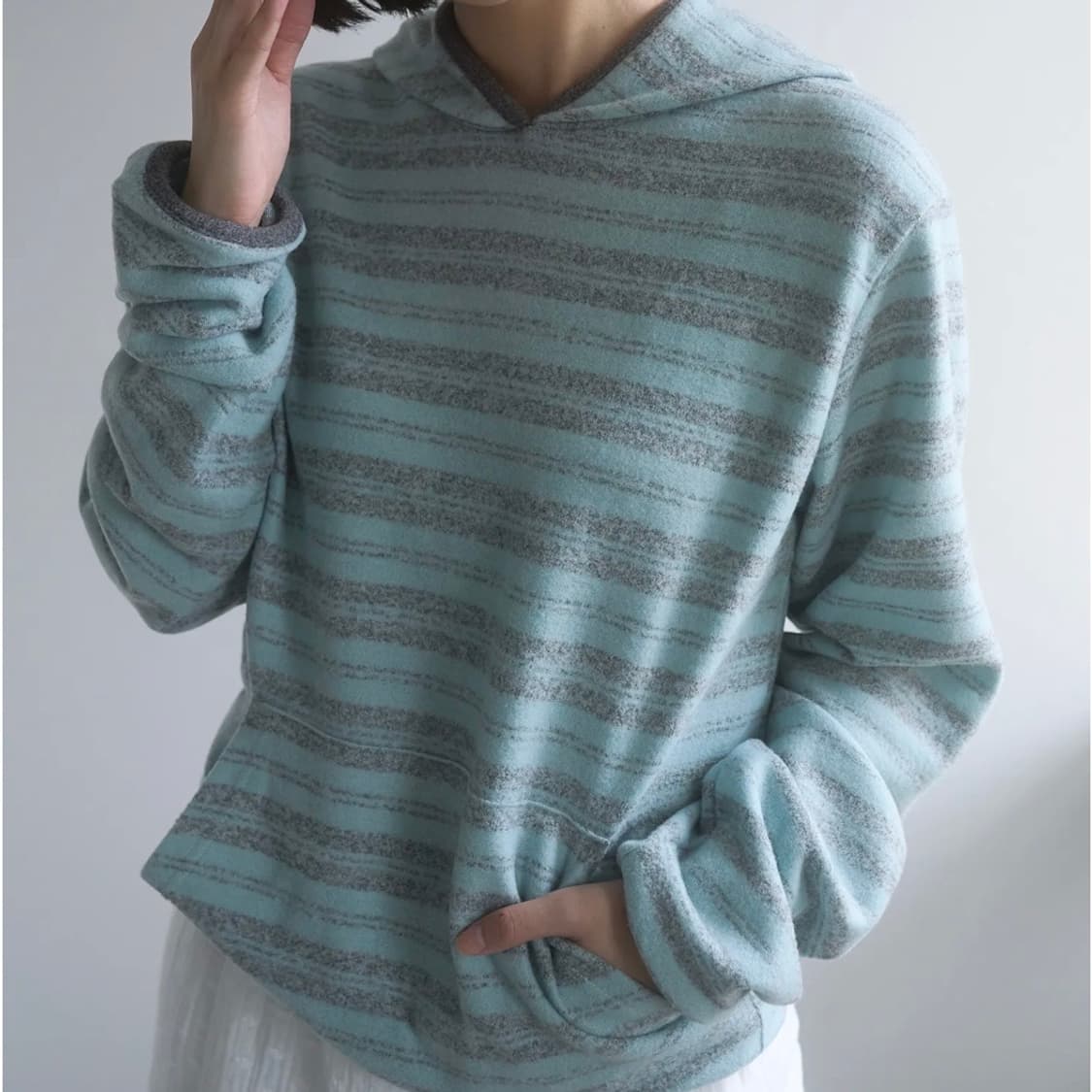 페스토 스트라이프 스웨트 후디드 탑  상품이미지1