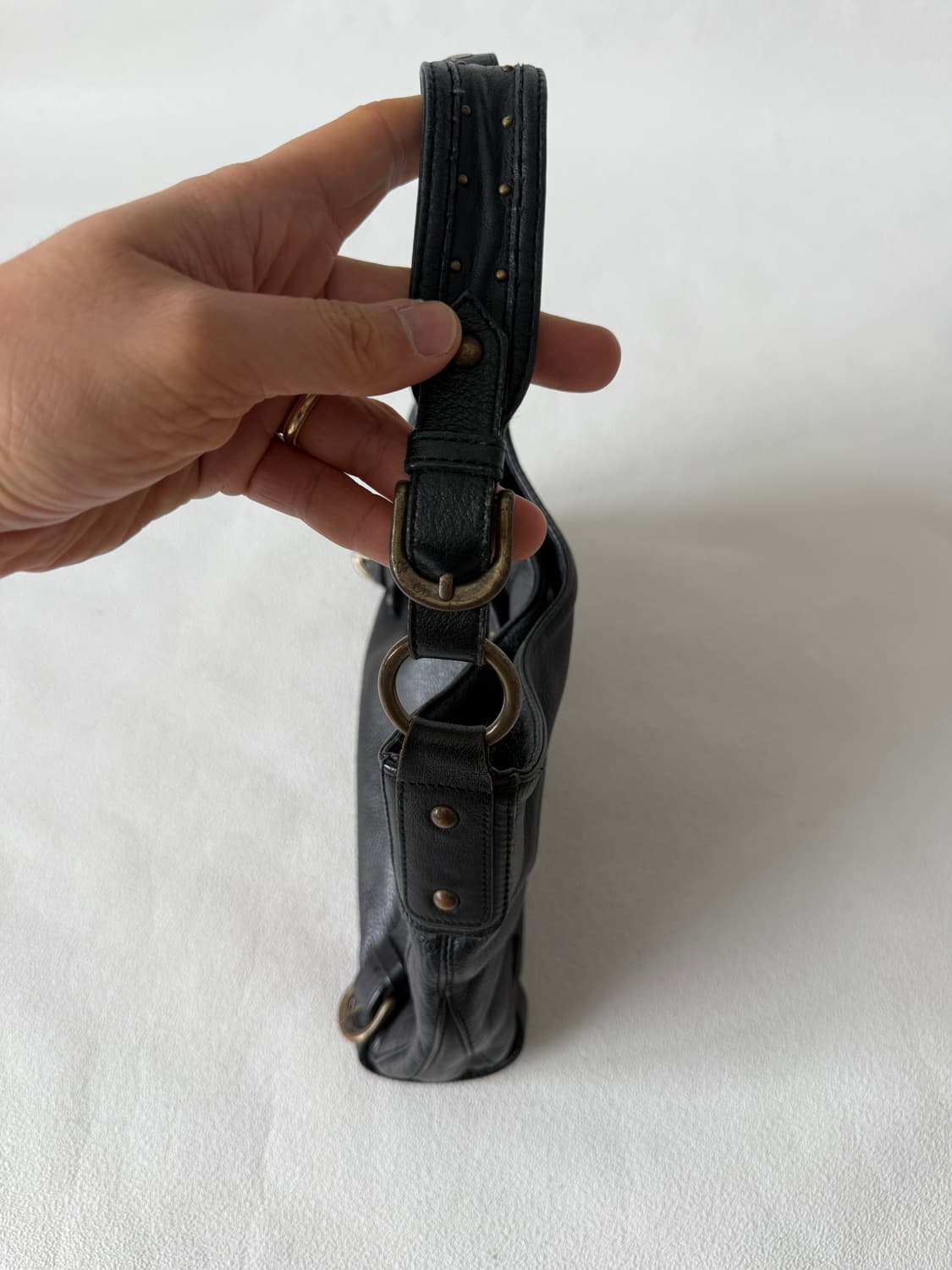 Pre owned 레더 숄더백 상품이미지4