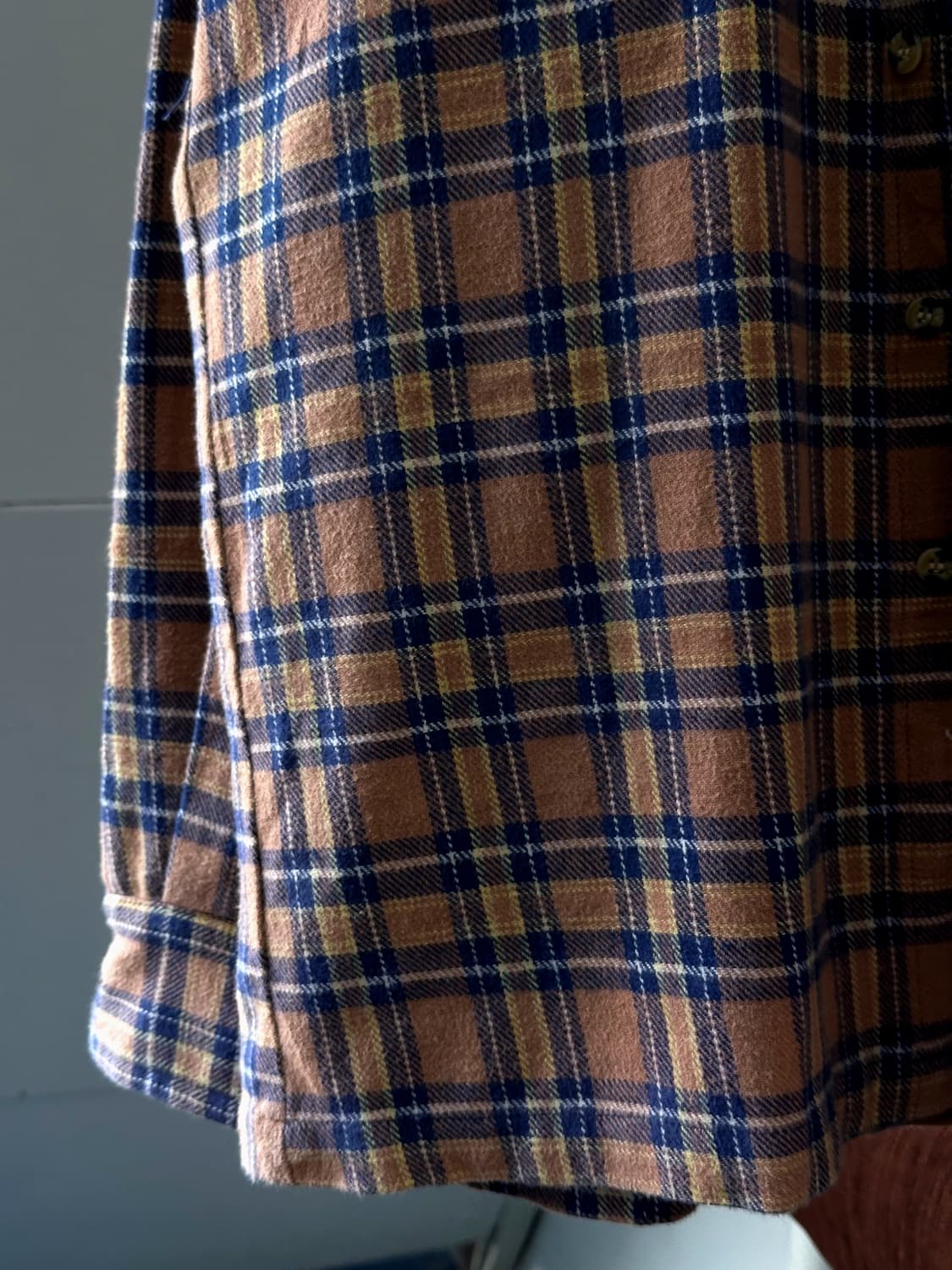 Cotton woven nel check wide shirt 상품이미지3