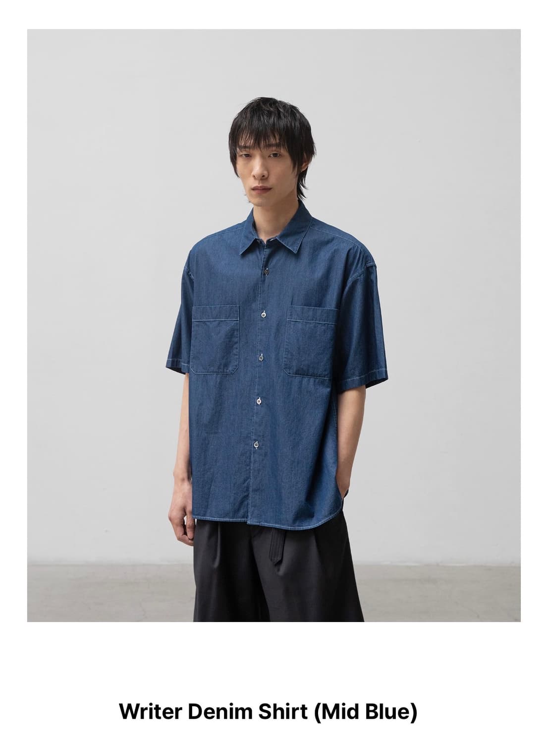 어나더오피스 라이터셔츠 인디고 1 상품이미지3