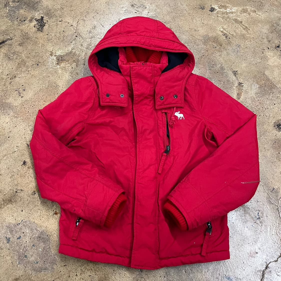 [정품/S] 아베크롬비 레드 후드 패딩 점퍼 b8 상품이미지2