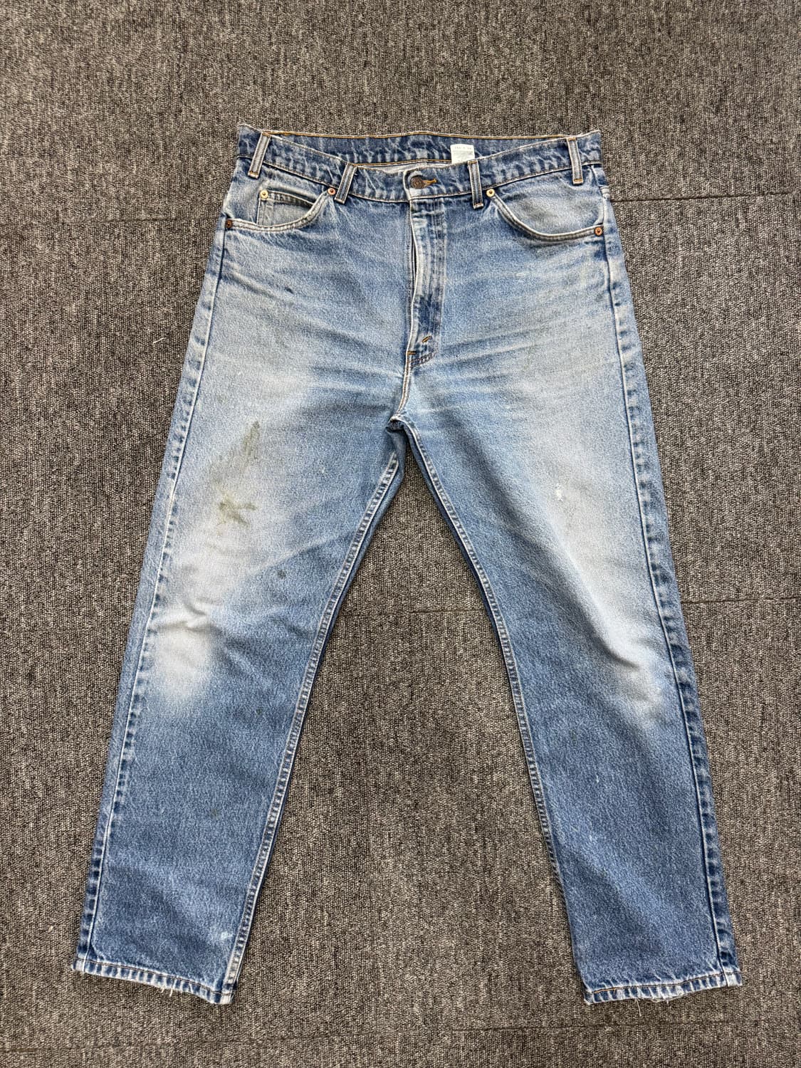 90s USA 리바이스 505 오렌지탭 페인트 미디움 블루 데님 36 상품이미지2