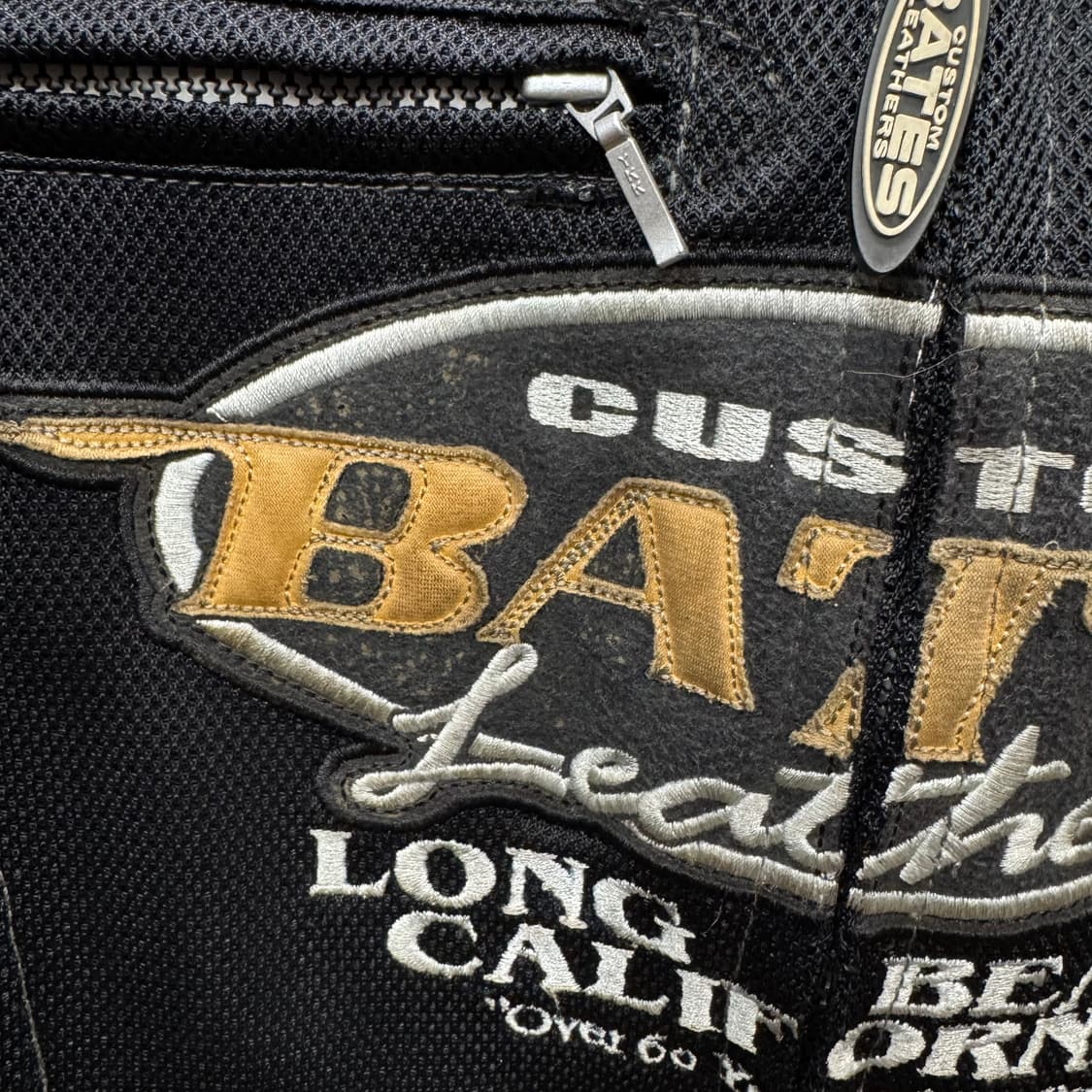 00s 베이츠 레더 메쉬 안감 레이싱 자켓 패치워크 포인트 블랙 상품이미지9