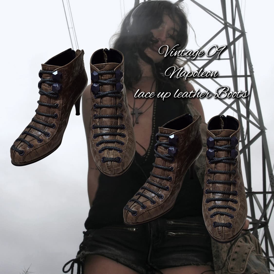 Vintage 09 Napoleon lace up leather Boot 상품이미지1