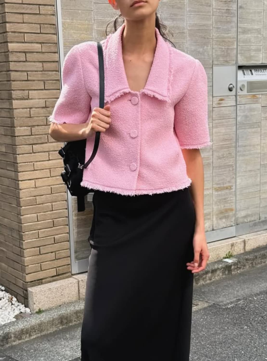 오르 오드리 트위드 자켓 - 핑크 상품이미지1