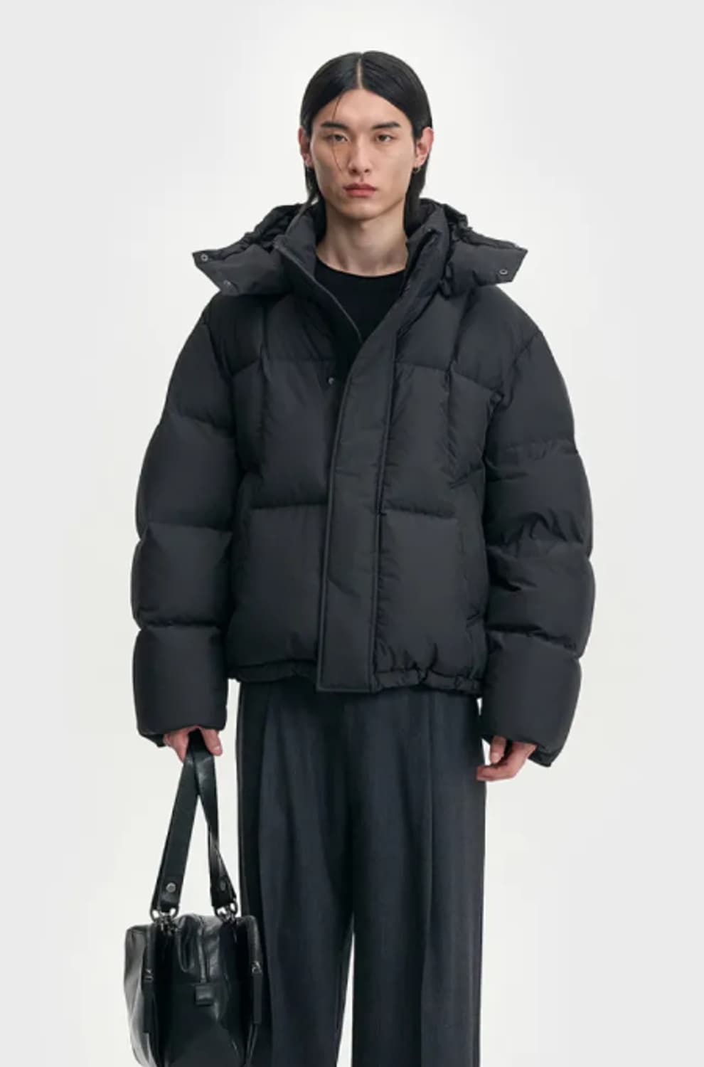 벨리에 크로스라인 후디드 구스다운 급처 상품이미지1