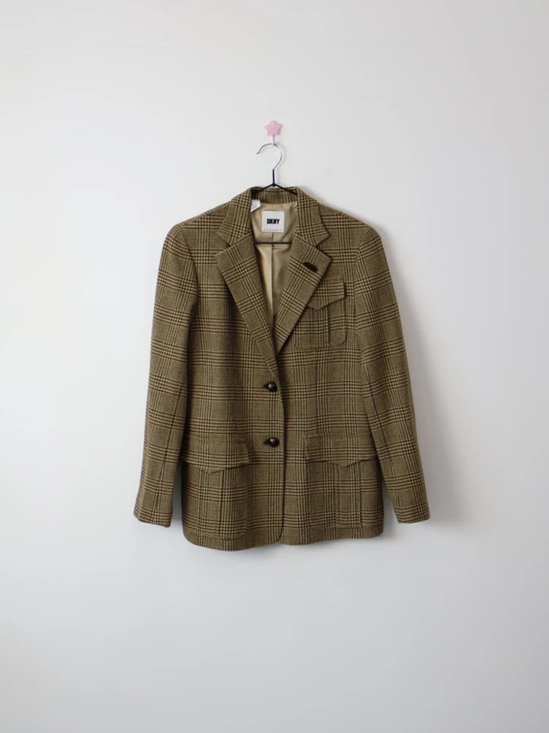 DKNY Classic Houndstooth Wool Blazer 상품이미지3