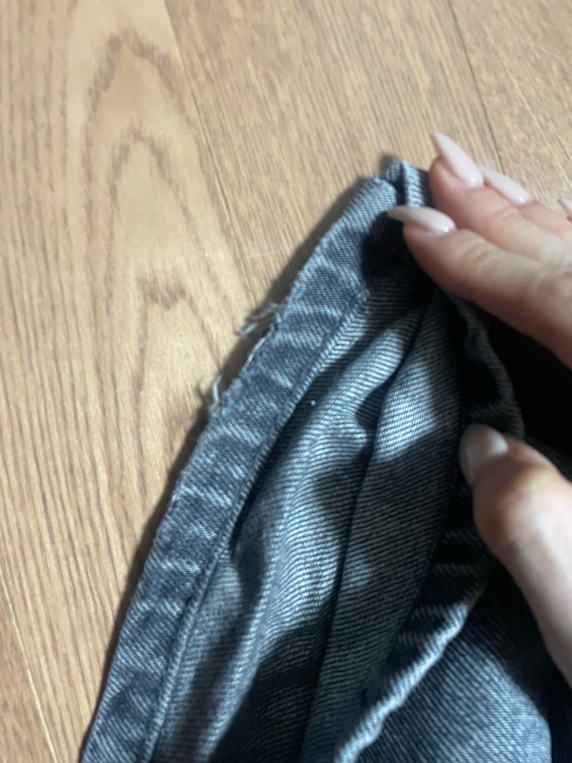 threetimes ruffle baggy jeans gray M 상품이미지5