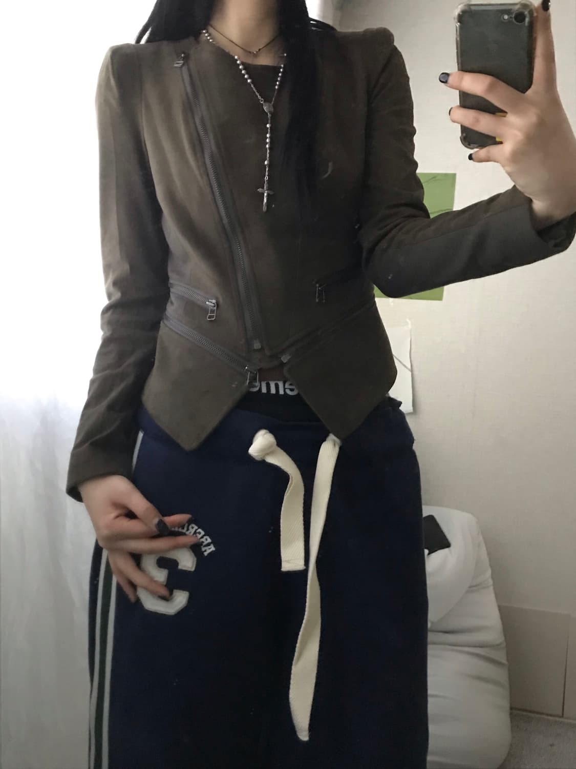 빈티지 브라운 스웨이드 투웨이 자켓 상품이미지3