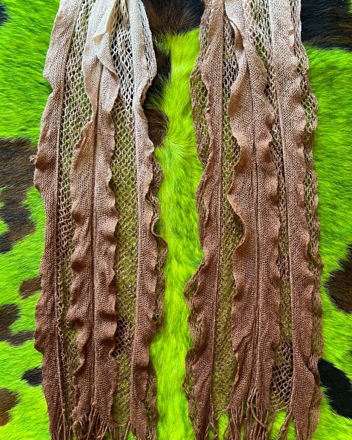 JPN Vintage Mesh Knit Long Muffler Scarf 상품이미지5