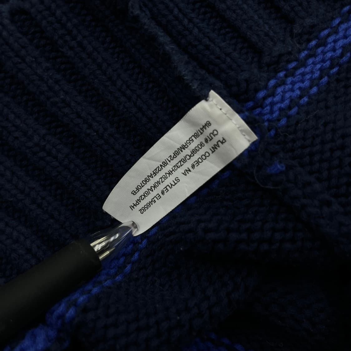 폴로 랄프로렌 옐로우포니 블루 단가라 네이비 니트 XL 상품이미지6