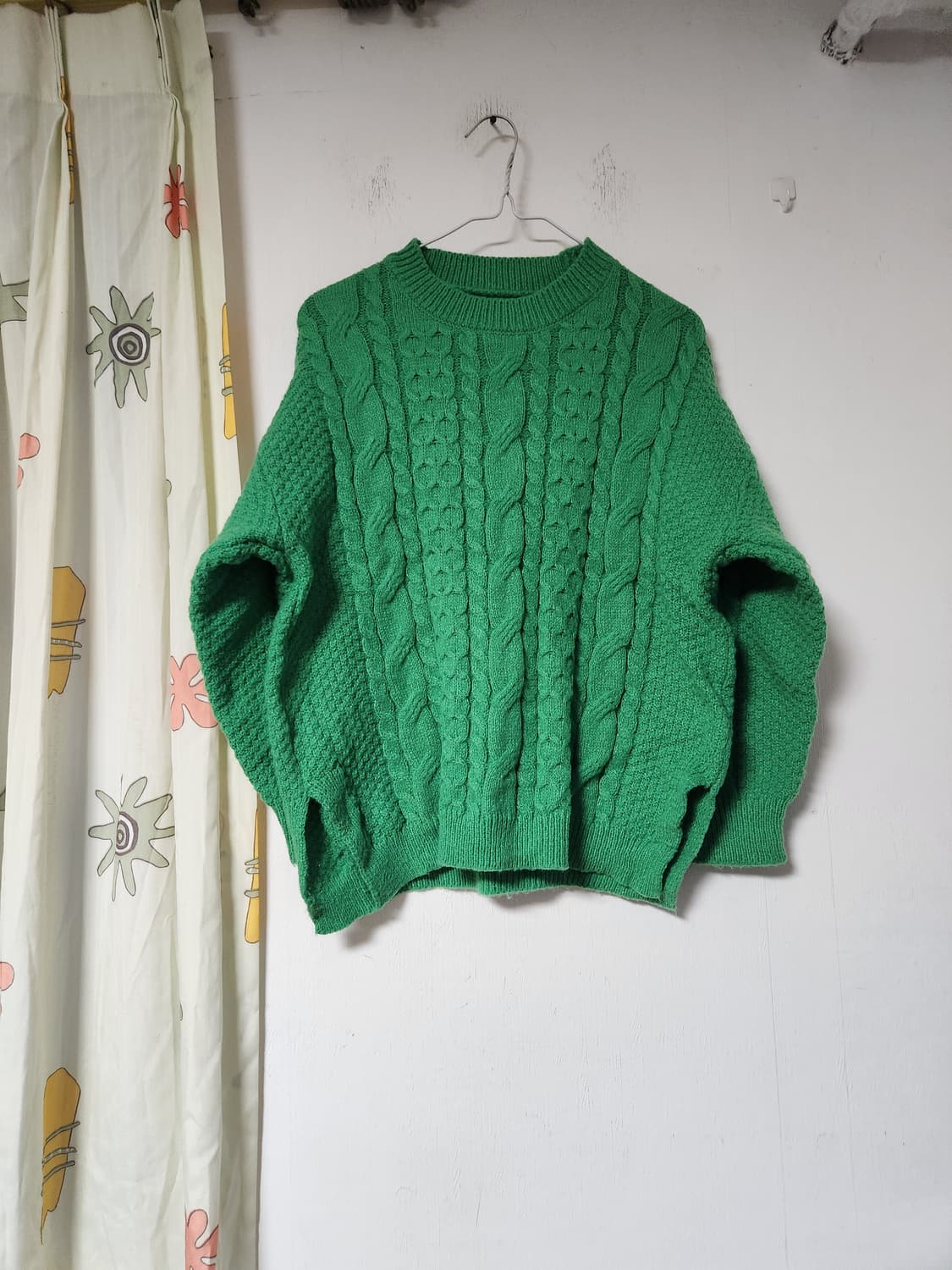 그린 꽈배기 니트 스웨터 F 상품이미지1