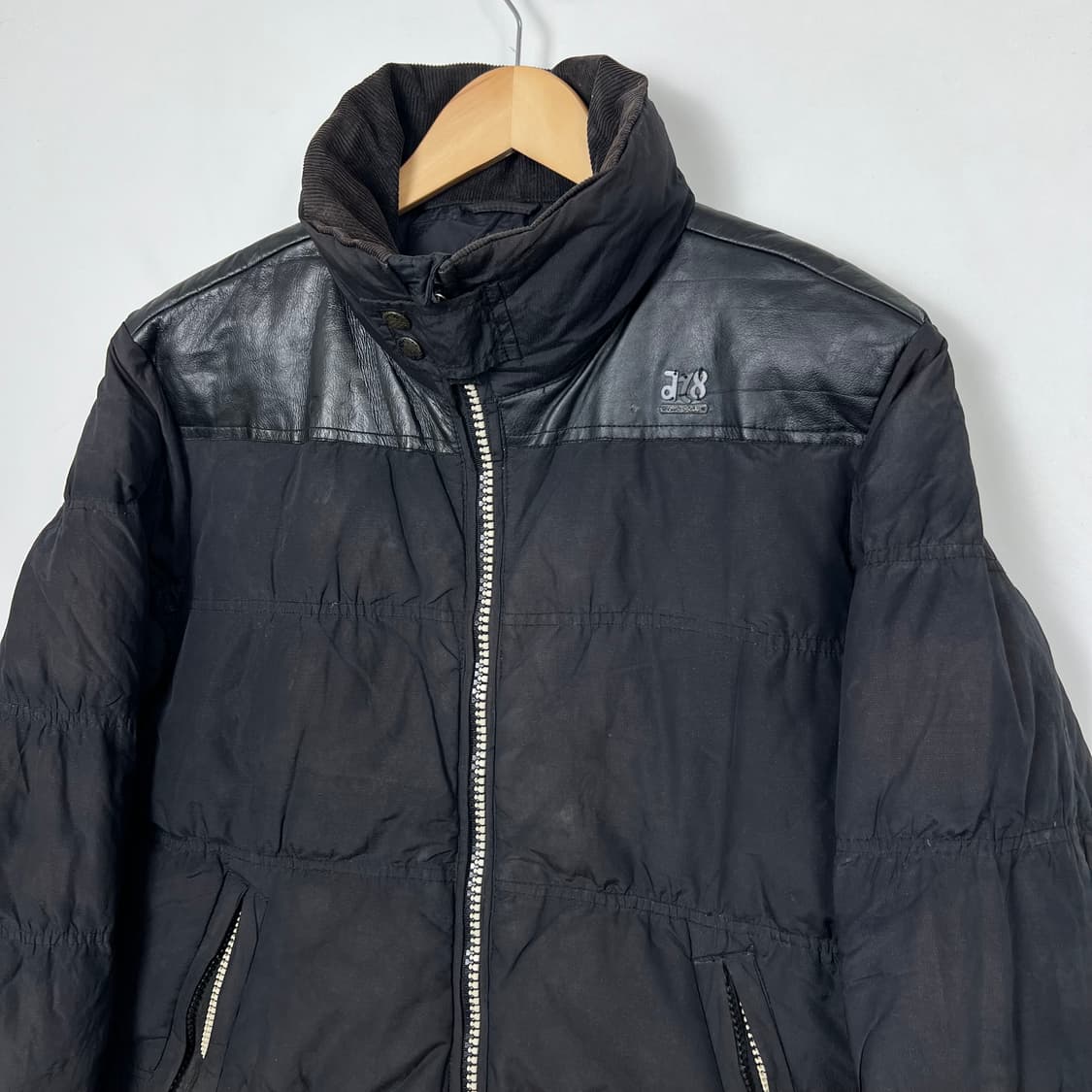 DIESEL 디젤 메탈로 레더 믹스 다운 패딩 상품이미지2