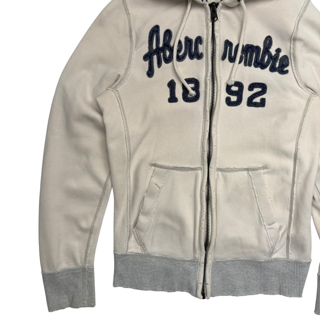 아베크롬비 y2k 빈티지 화이트 후드집업 S 상품이미지3