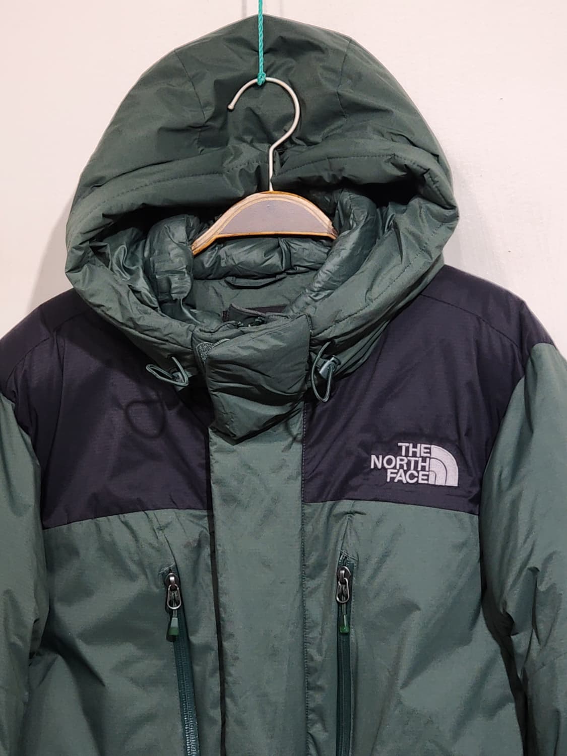 (L) 노스페이스 거위털 롱패딩 점퍼 카키 투톤 구스다운 패딩코트  상품이미지2