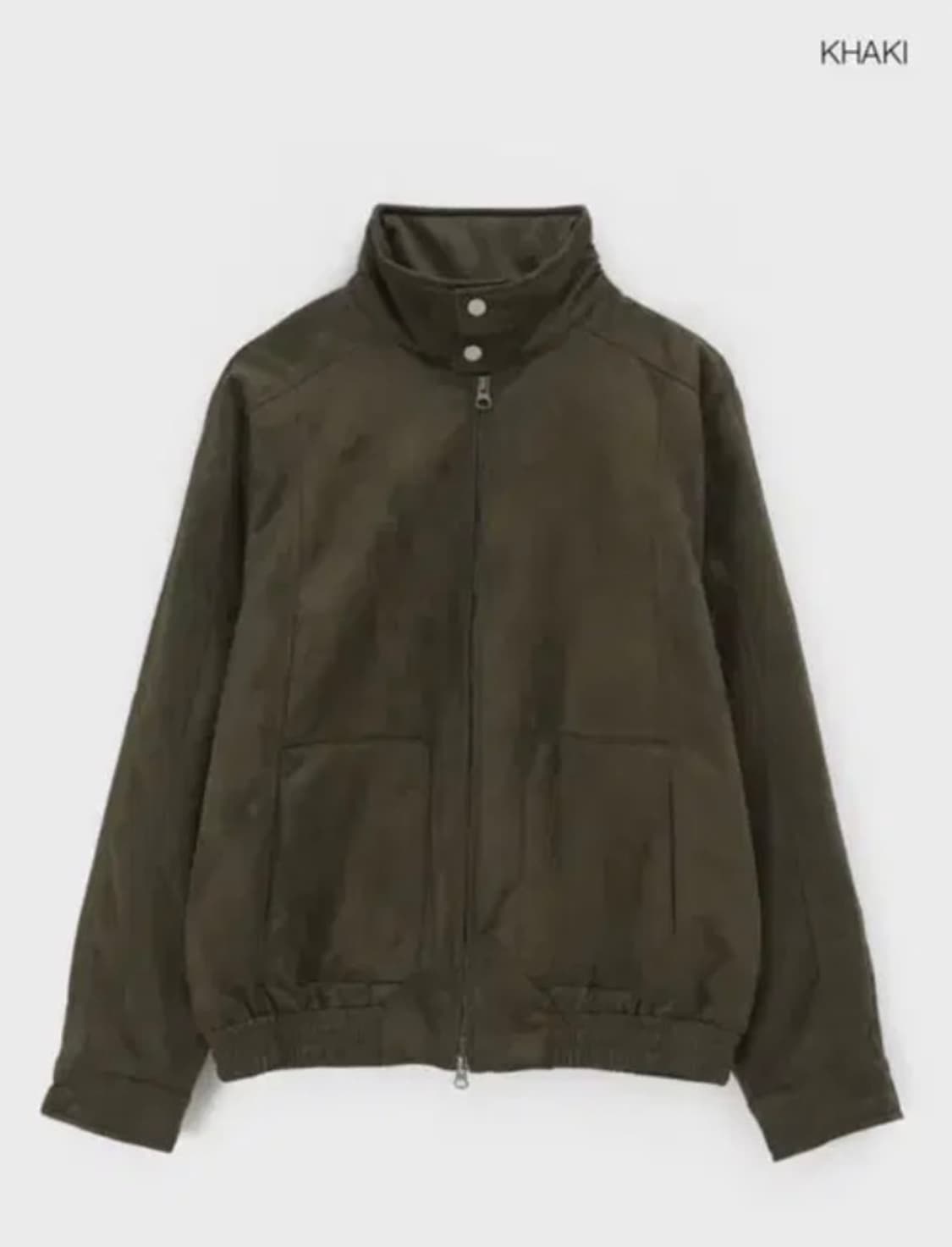 하이넥 누빔 자켓 점퍼 카키 스웨이드 상품이미지1