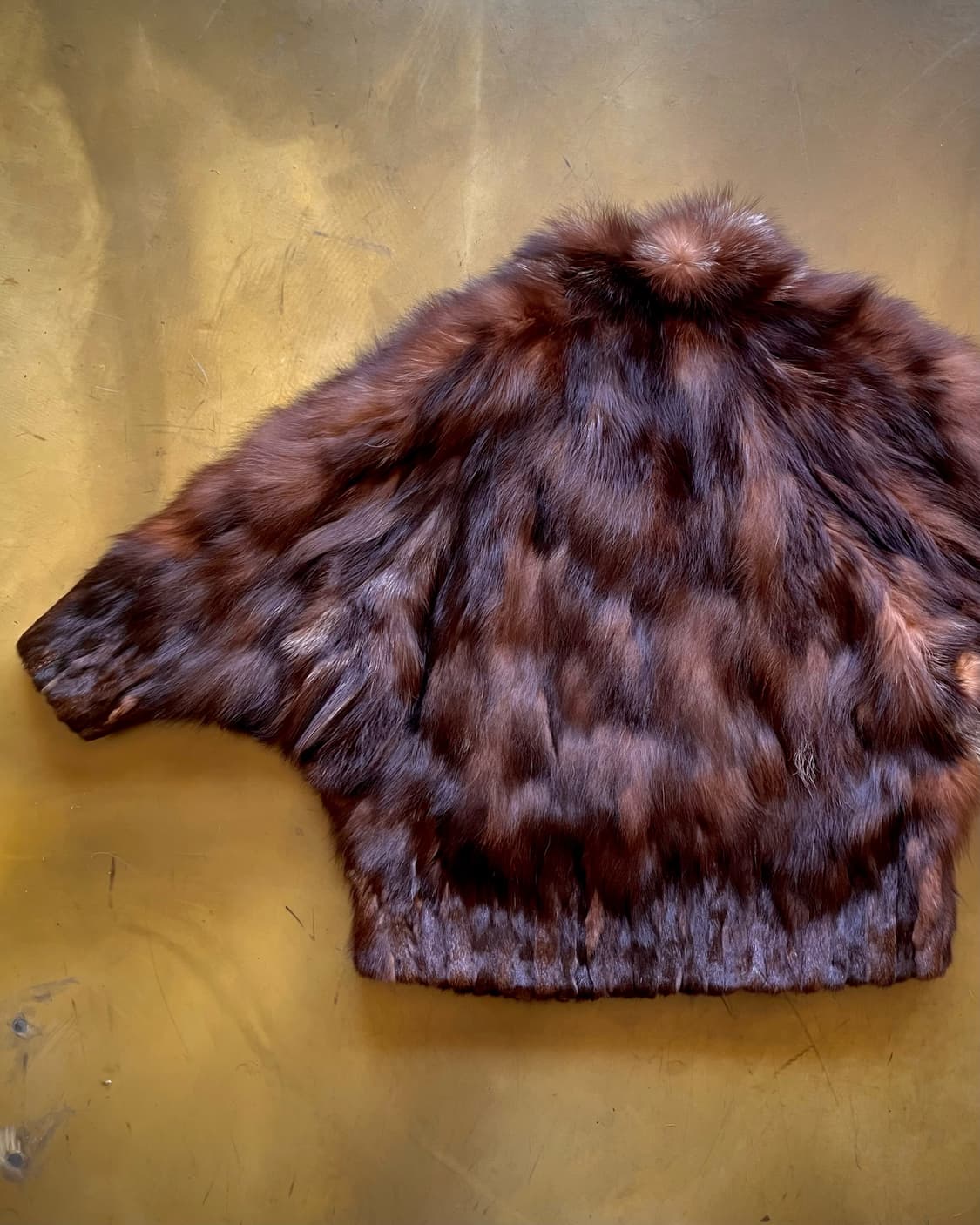 SAGA Fox Real Brown Fur Dolman Coat 상품이미지9