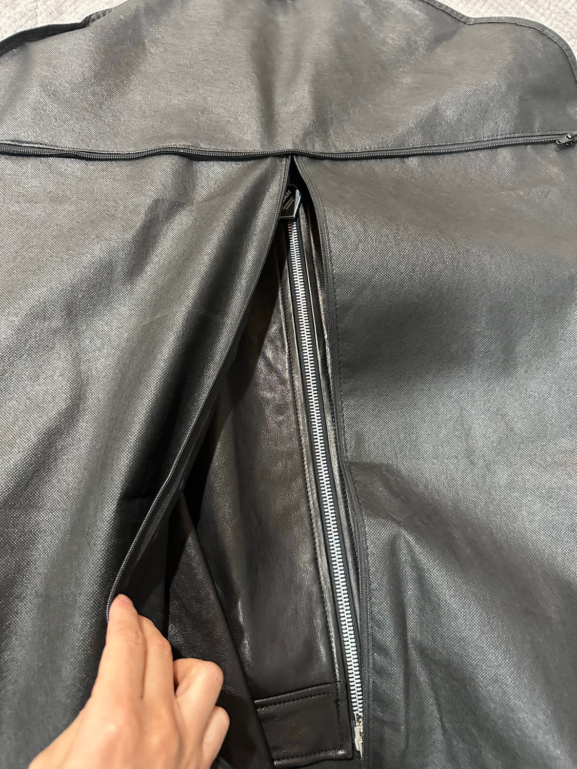 스투시 x 아워레가시 워크샵 블루종 자켓 레더 블랙 상품이미지4