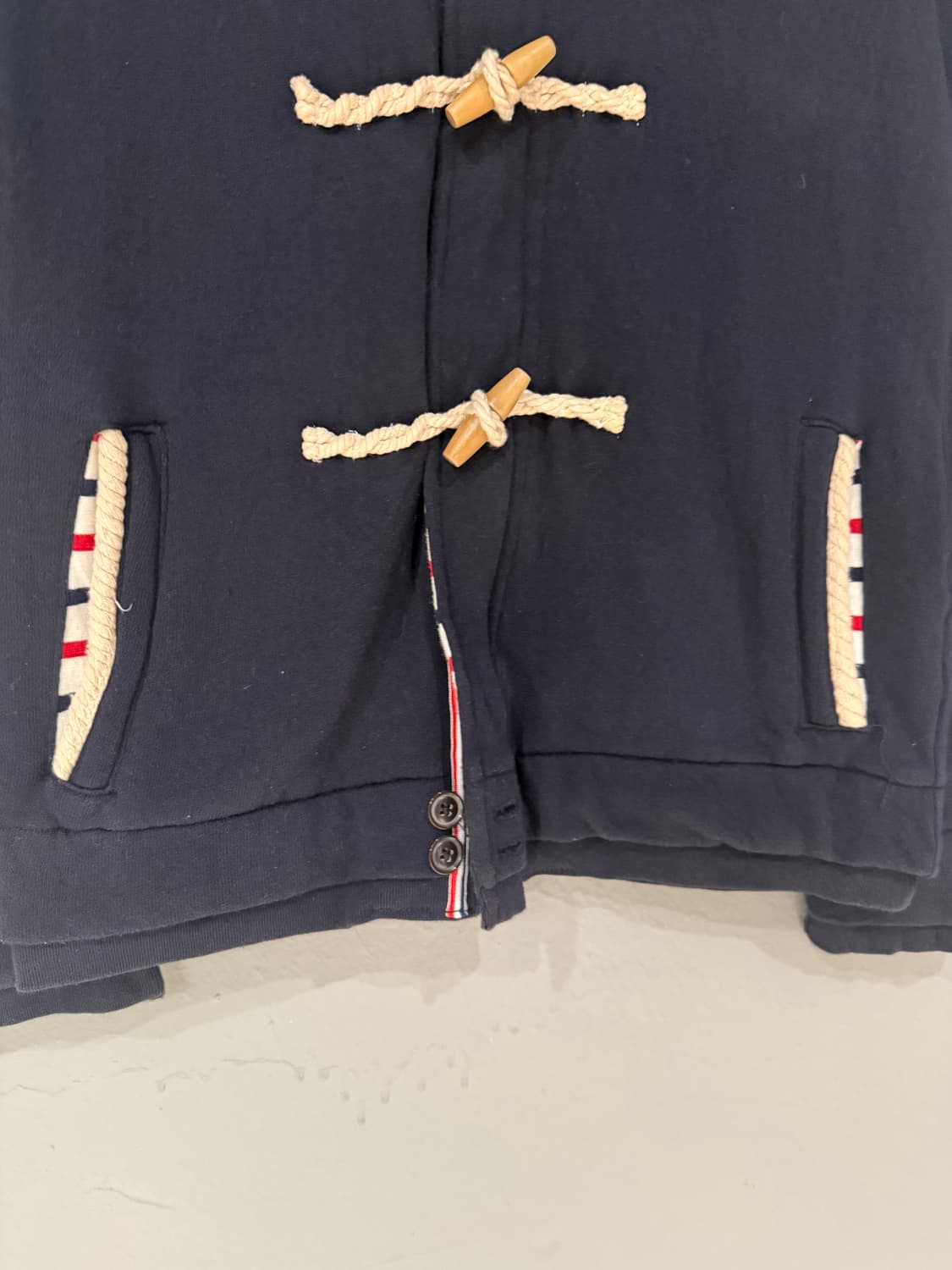 inner stripe duffle button hood zip-up 상품이미지7