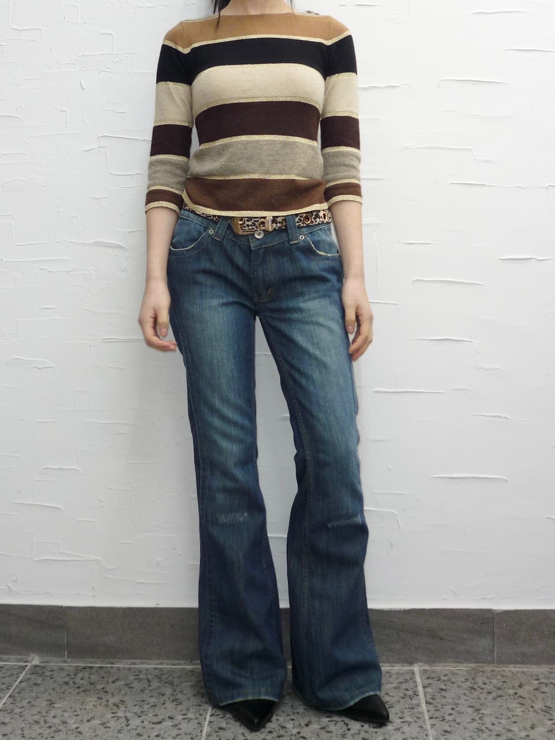 gold perl lined knit 상품이미지2