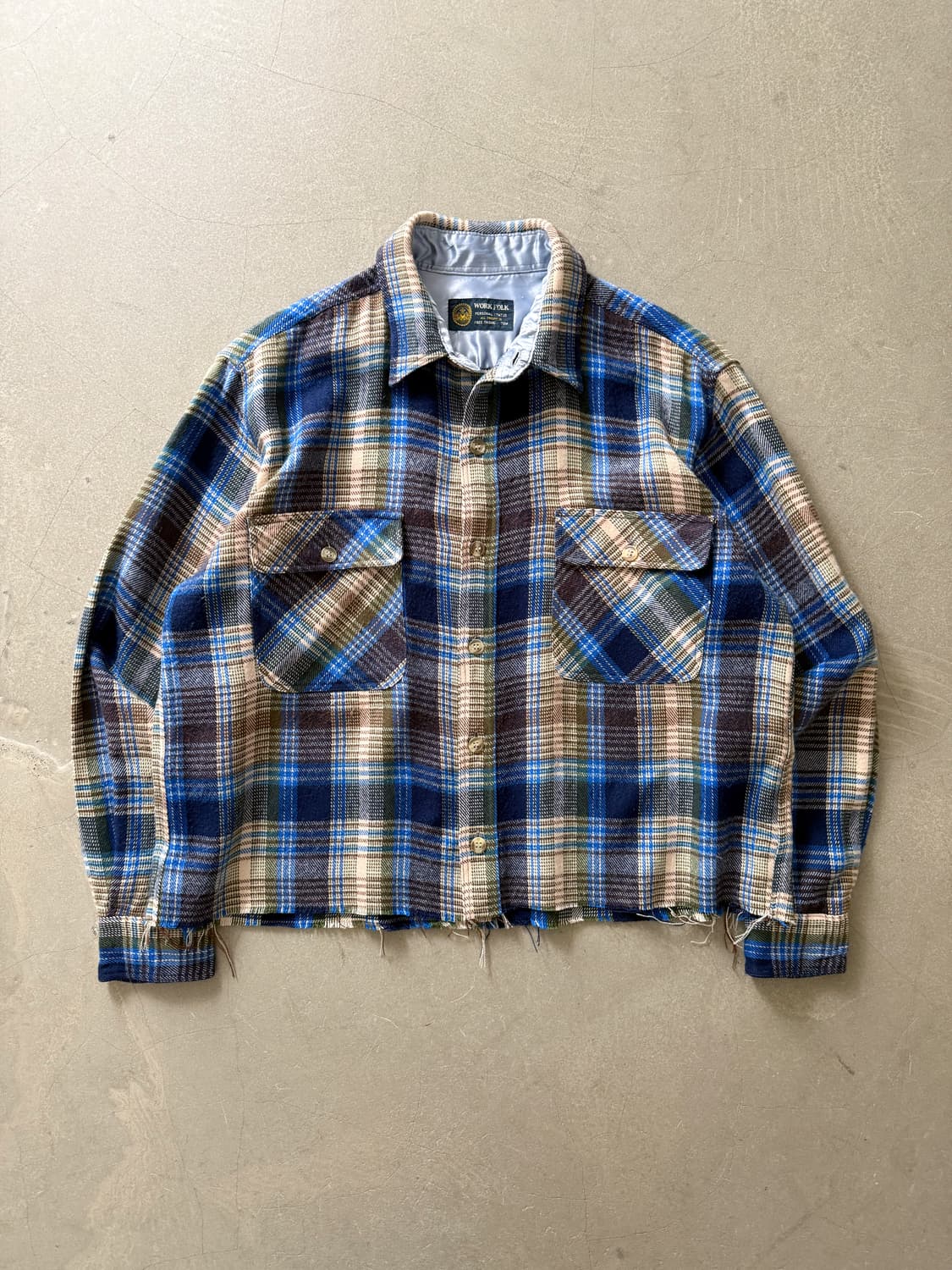 Vintage Work Folk Crop Wool Shirt 상품이미지1