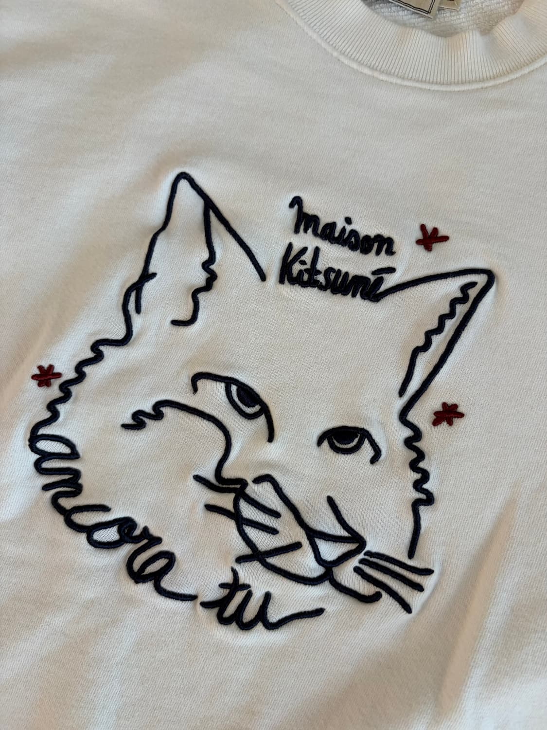 메종키츠네 폭스 자수 맨투맨 M 상품이미지3