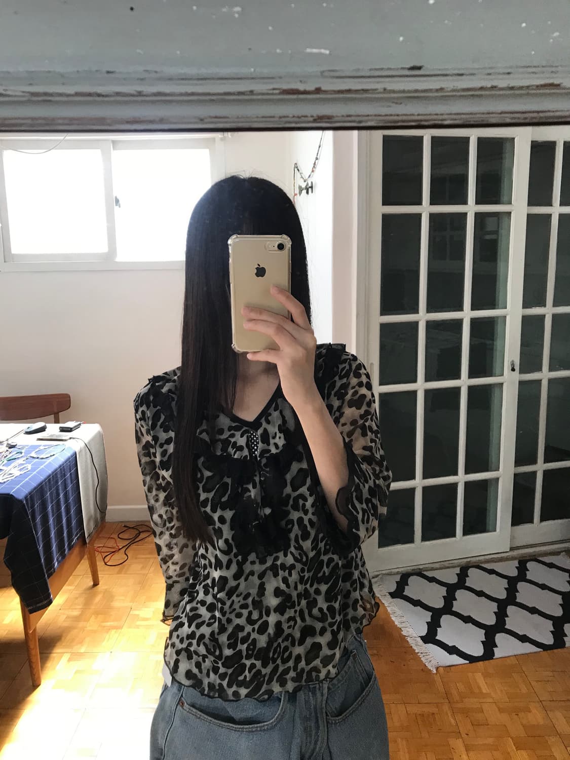 vintage pattern mash top 상품이미지3
