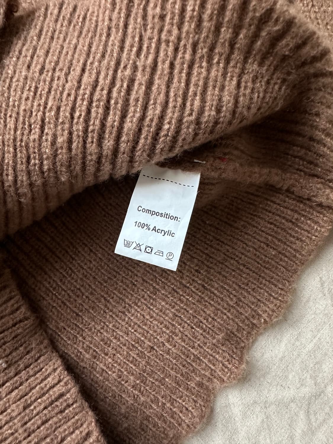 빈티지 니트 집업 브라운 울프죠 상품이미지8