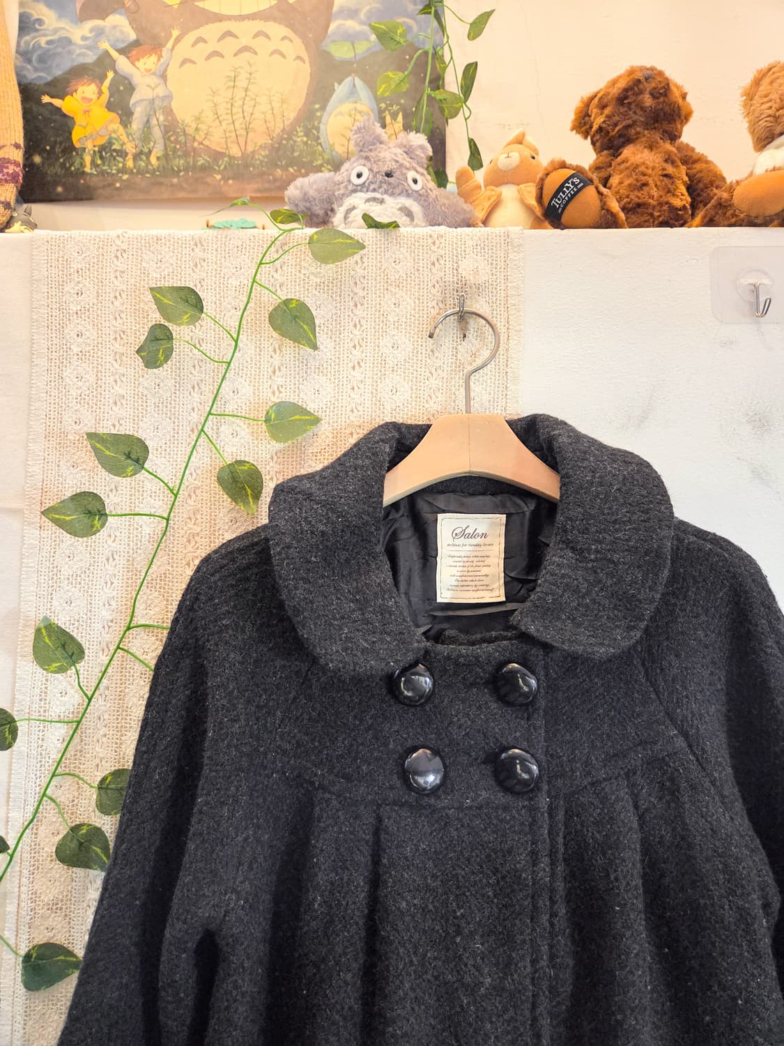 차콜 동글카라 7부 코트 상품이미지2