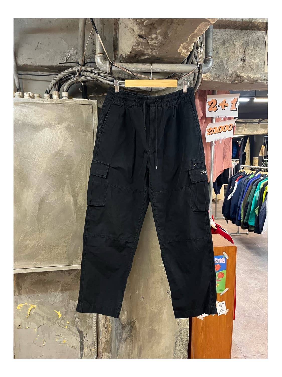 디스이즈네버뎃 밴딩 카고 팬츠 블랙 L #csz3273 상품이미지1
