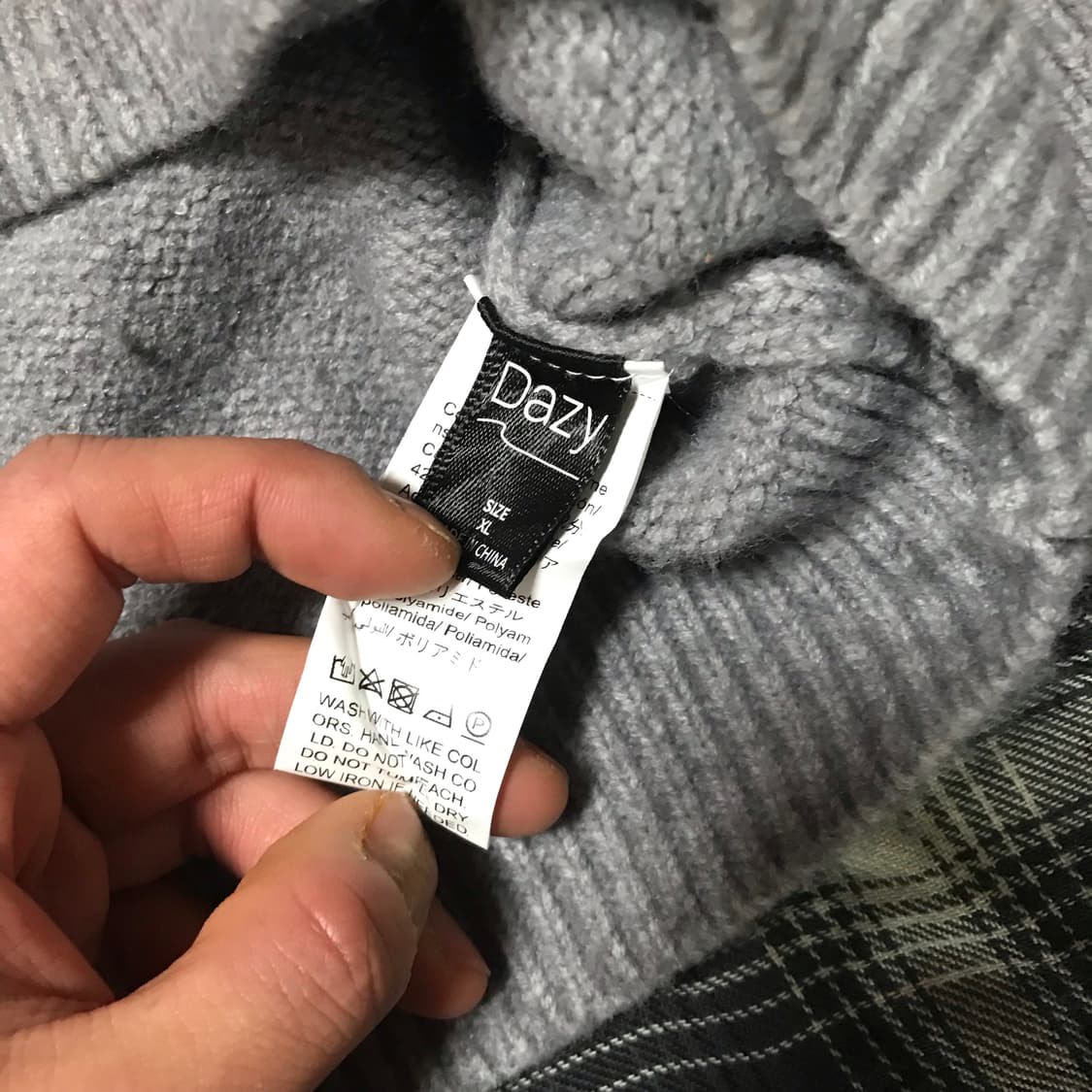 재팬 헤비 빈티지 별 니트 스웨터 멜란지 그레이 오버핏 상품이미지5