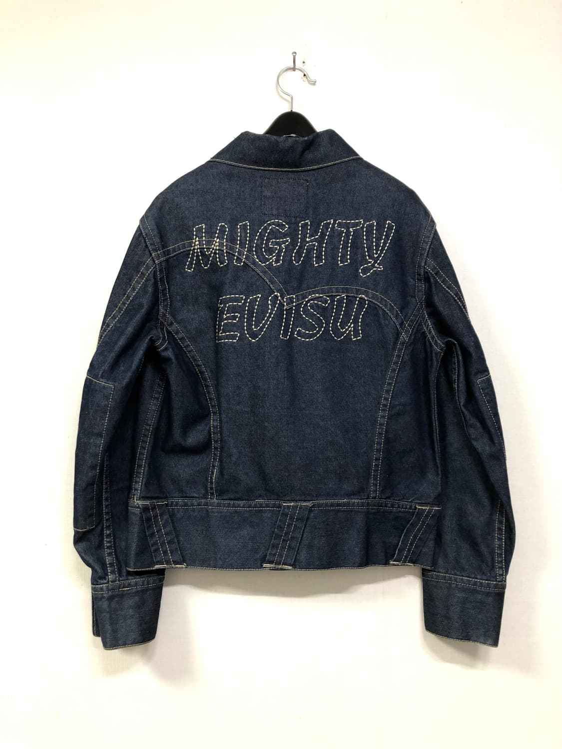 Evisu 에비수 야마네 재팬 스펠아웃 자수 데님 트러커 아메카지 청자켓 상품이미지2