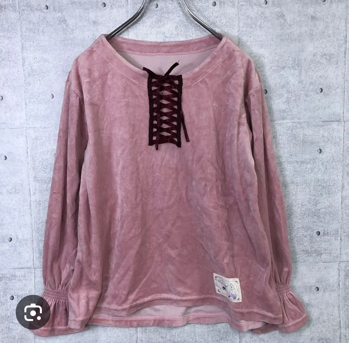 JP DISNEY) 벨르메종 라푼젤 핑크 벨벳 레이스 코르셋 블라우스 상품이미지1