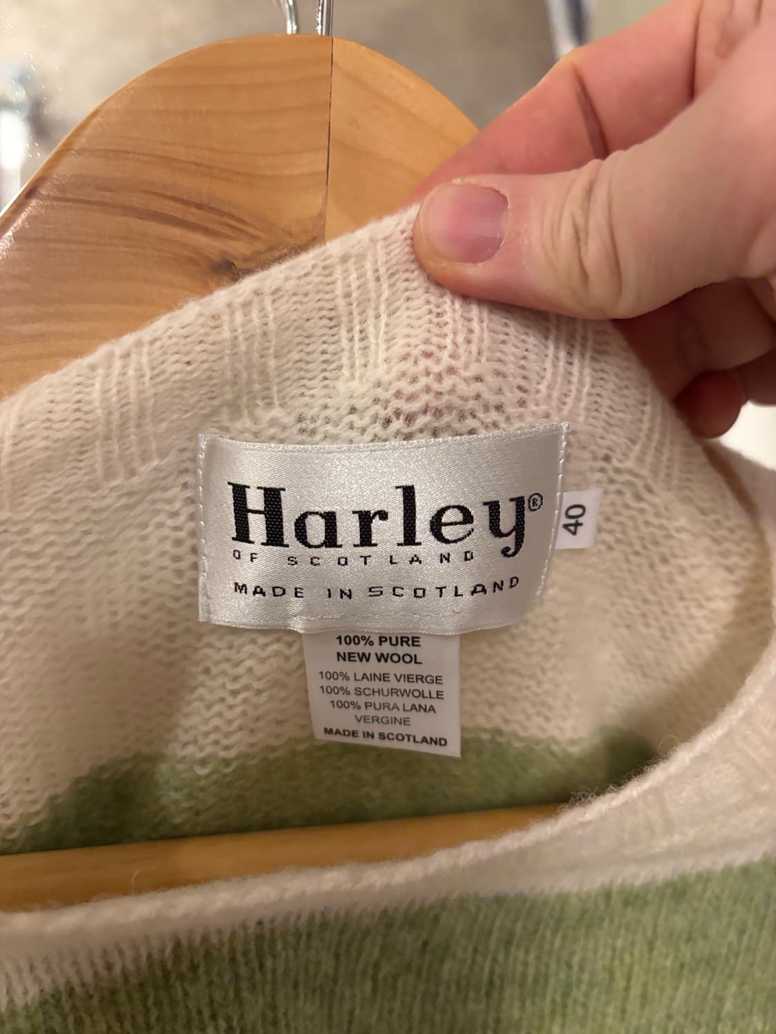 할리오브스코틀랜드 스트라이프 니트 그린/아이보리 상품이미지3