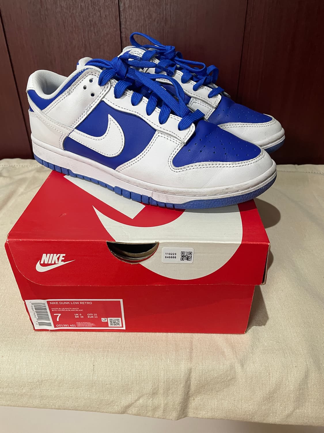 나이키 덩크 로우 레트로 흰파 250mm 상품이미지2