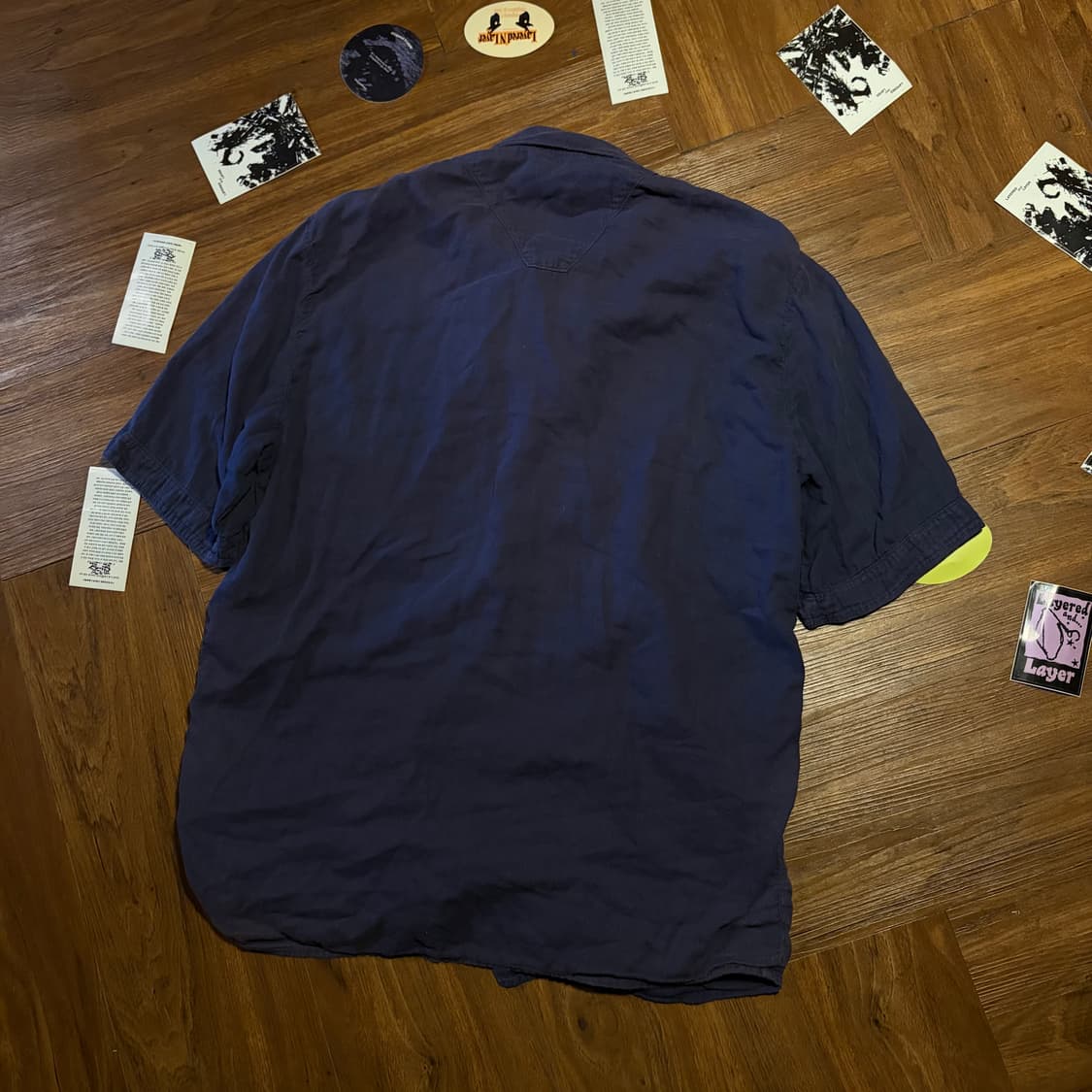 90s Stone island 가먼트 다이드 반팔 셔츠 상품이미지9