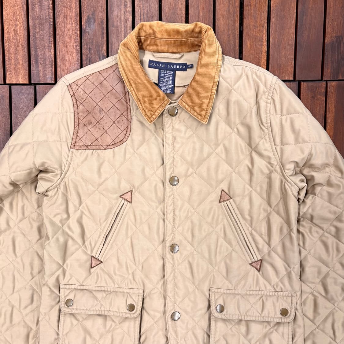 (M) 랄프로렌 폴로 레더 패치 퀼티드 헌팅 자켓 상품이미지2